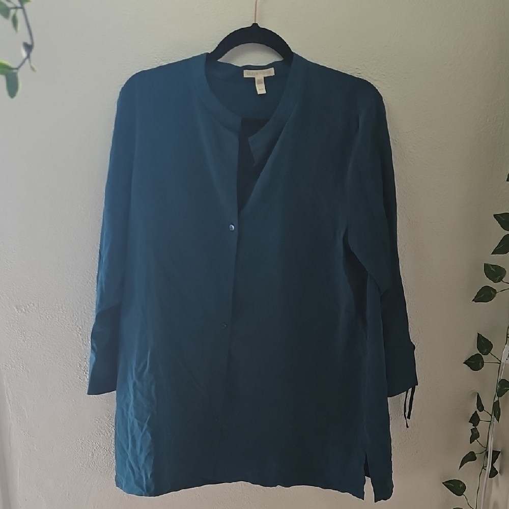 Eileen Fisher Teal Long Sleeve Top
